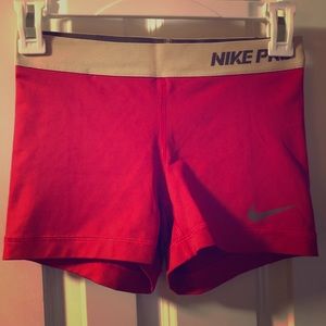 Red Nike pro spandex
